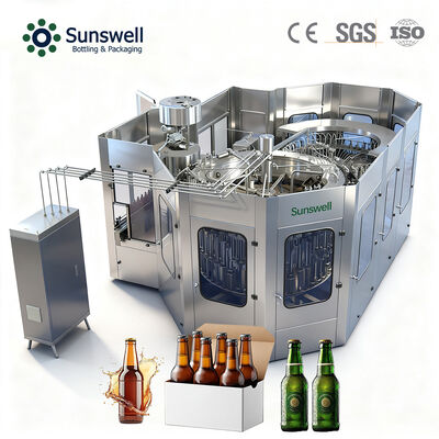 Automatic Glass Bottle Beer 3-in-1 Bottling Machine Washing Filling Sealing Integrated Equipment