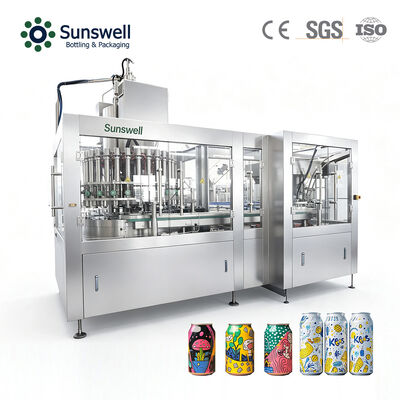 Full Automatic 18000 Cph 200ml CSD Can Filling Sealing Production Line