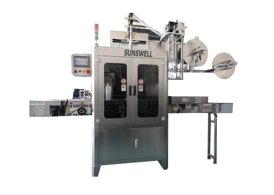 PVC Label Sleeve Heat Shrink Labeling Machine For Plastic Water Juice Bottle