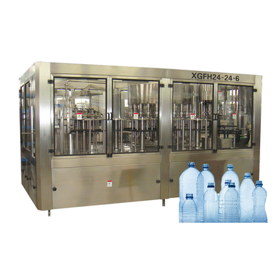 Rotary Type 3 In 1 Big Bottle Filling Machine For Non Gas Liquid With Automatic Control