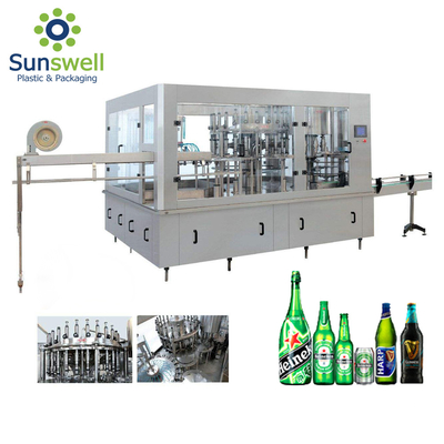 CSD Beer Glass Bottle Machine Washing Filling Sealing 3 In 1 Monoblock Production Line