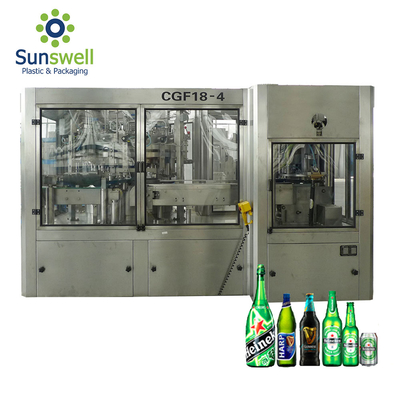 Can Beer Production Line Complete Automatic Rising Filling Screwing 3 In 1 Monoblock