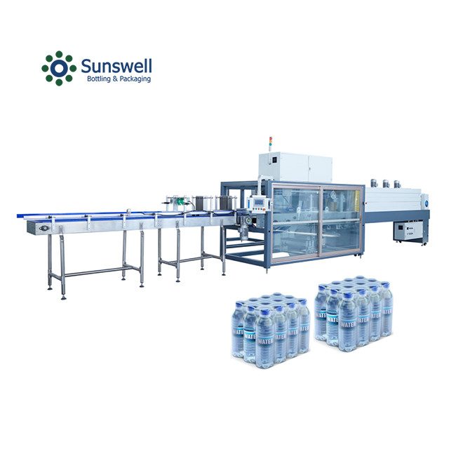 Automatic Plastic Bottle Shrink Wrap Machine Mineral Water Bottle PE Film Heat Tunnel