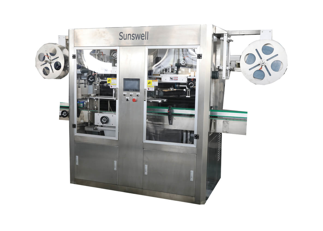 Round Bottle PVC Shrink Sleeve Labeling Machine With Electrical Heating Shrink Oven