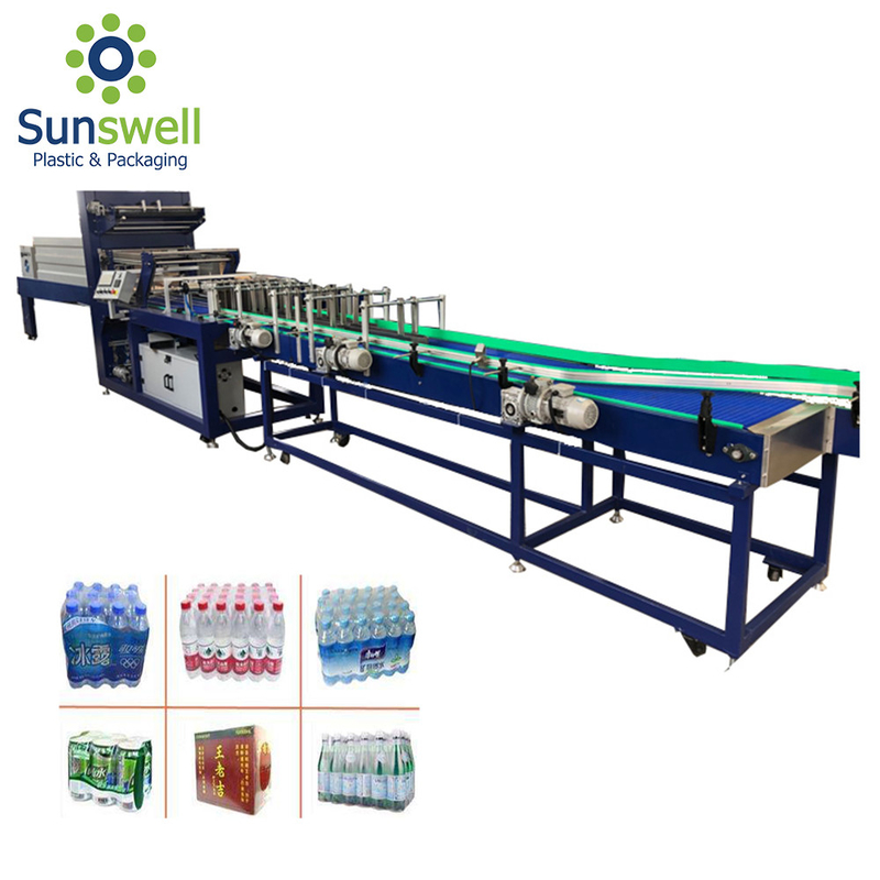 PVC PE Film Shrink Packaging Equipment , Water Bottle Heat Wrapping Machine