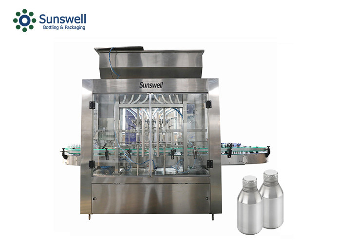 2000BPH Complete Aluminum Bottle Filling Machine 4 Screw Heads