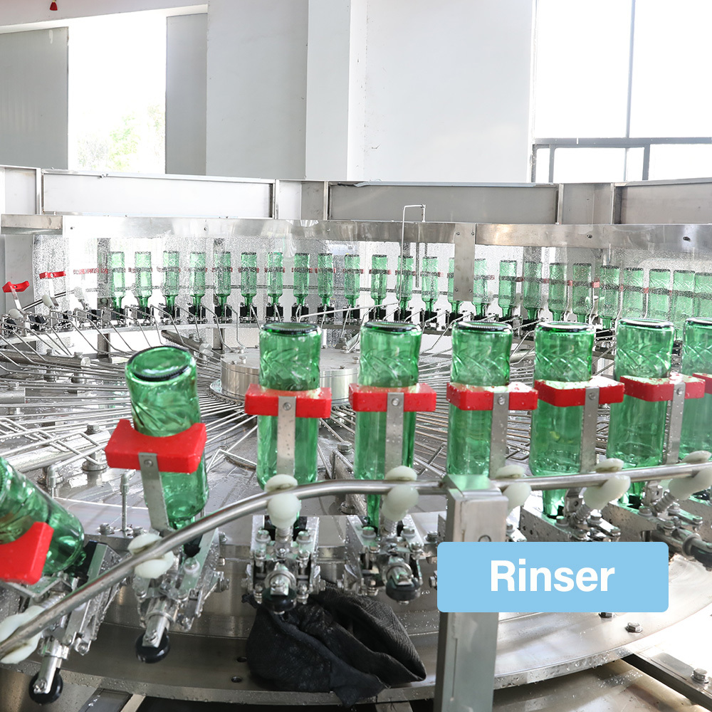 3-in-1 Automatic Glass Bottle Filling Machine for Beer Carbonated Drinks