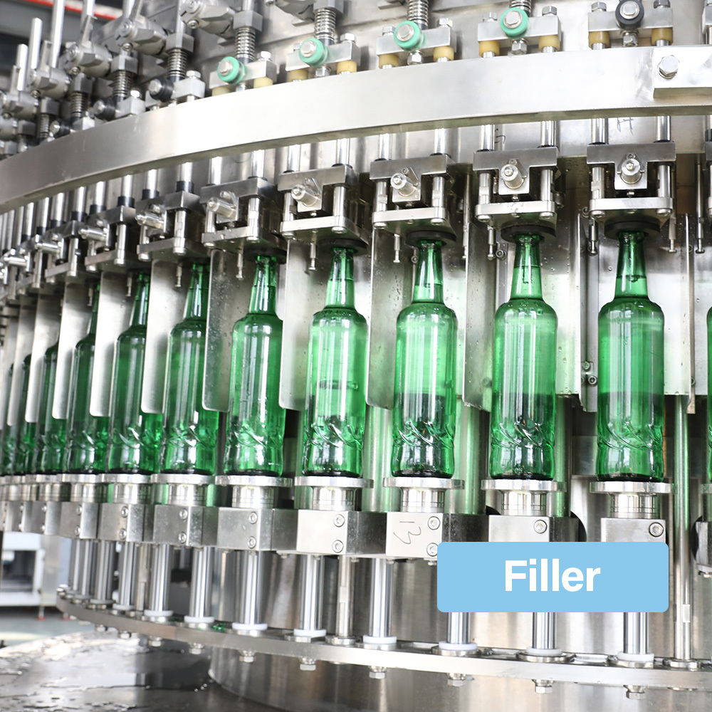 3-in-1 Automatic Rinsing Filling Capping Machine for Glass Bottle Beer Bottling Production Line