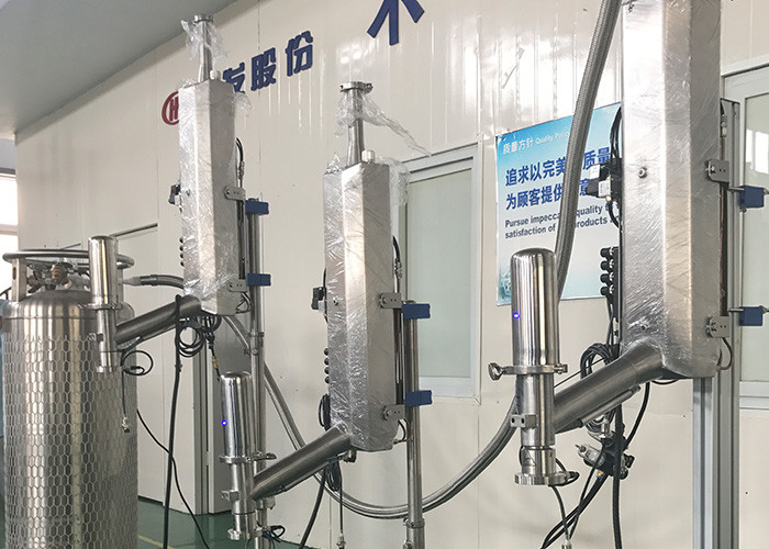 PLC Control Beverage Milk Nitrogen Filler , Nitrogen Air Filling Machine Without Frost