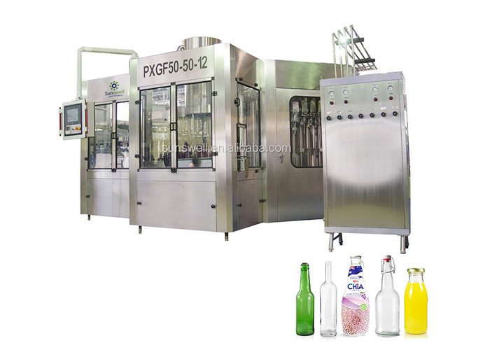 Rinsing Filling Glass Bottle Alcoholic Carbonated Beer Can Filler Machine