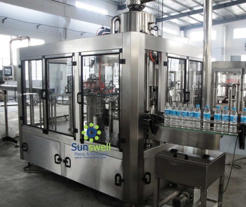 3-in-1 bottle ф50 ~ ф100mm mineral or pure drinking water filling capping machines